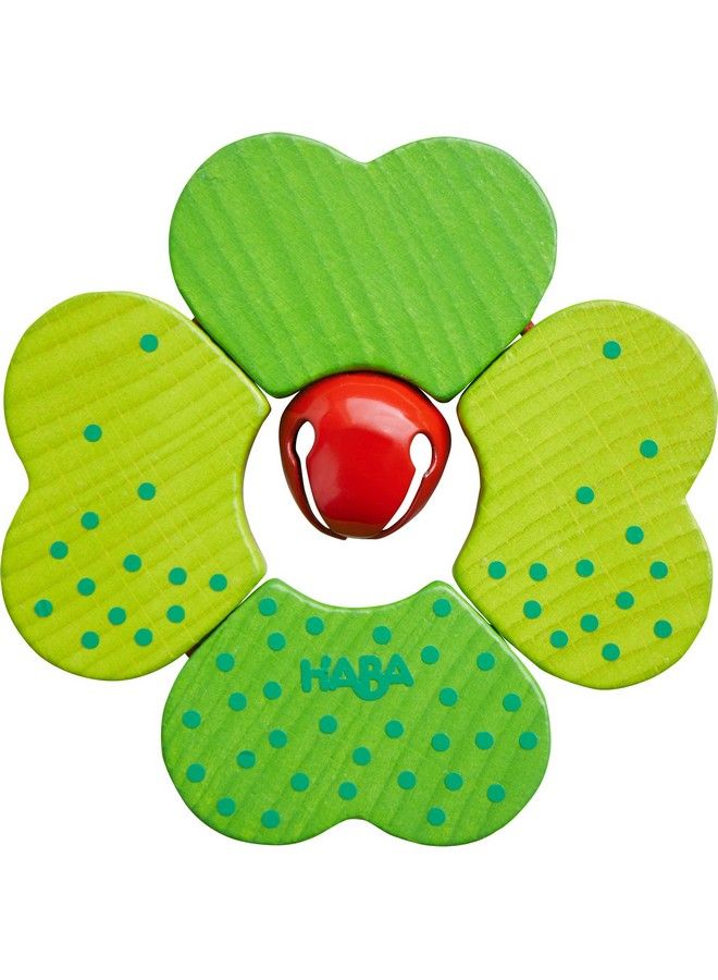 Shamrock Wooden Baby Toy With Metal Bell (Made In Germany)