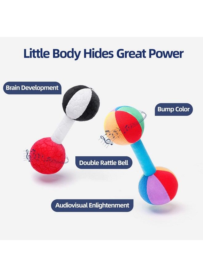 Baby Rattle Dumbbell Toys Plush Stuffer Soft Fabric Sensory Hand Barbell For Kids & Children Pretended Home Gym Exercise Fitness Sport Toy Gift(Color)