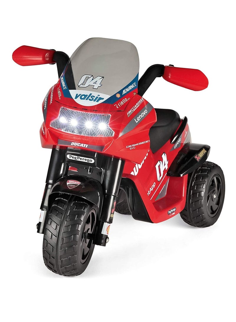 Ducati Desmosedici Evo Ride On Toy Bike Rechargeable Battery Operated Motorcylcle For Kids / Toddlers With Lights And Sounds-Red