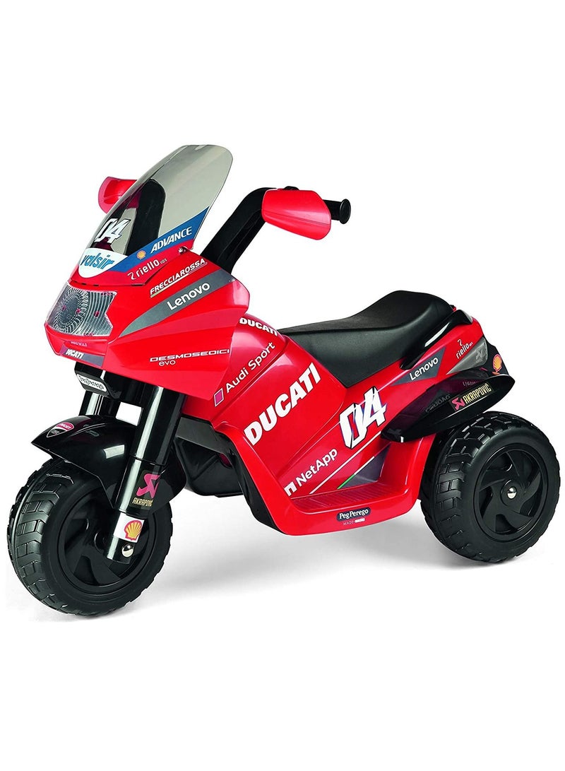 Ducati Desmosedici Evo Ride On Toy Bike Rechargeable Battery Operated Motorcylcle For Kids / Toddlers With Lights And Sounds-Red