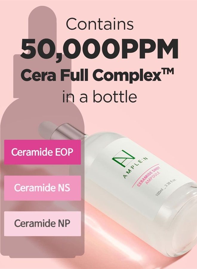 AMPLE:N Ceramide Shot Ampoule – Anti Aging and Hydrating Serum with Ceramide for Deep Moisturization – For Dry & Rough Skin to Reduces Wrinkles & Repairs Skin, 3.38 fl.oz.
