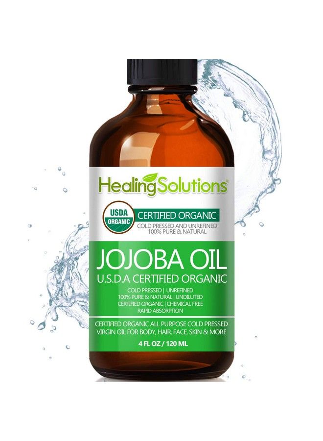 Jojoba Oil (Organic 4Oz) 100% Pure & Natural Cold Pressed Unrefined Hexane & Chemical Free Natural Carrier Oil & Cuticle Oil Solution For Face & Hair Helps Fight Acne & Moisturize Skin Now