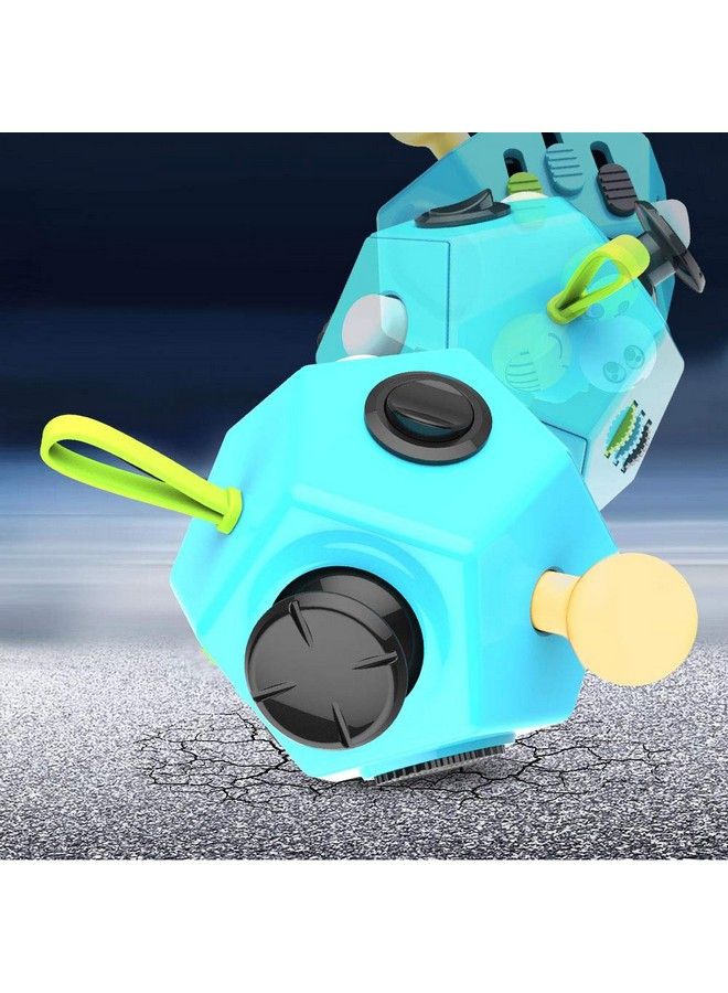 Fidget Dodecagon 12Side Fidget Cube Relieves Stress And Anxiety Anti Depression Cube For Children And Adults With Adhd Add Ocd Autism (B3 Blue Sky)