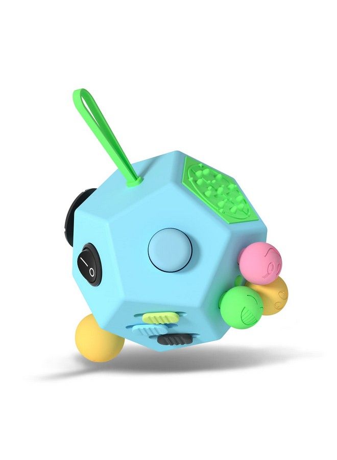 Fidget Dodecagon 12Side Fidget Cube Relieves Stress And Anxiety Anti Depression Cube For Children And Adults With Adhd Add Ocd Autism (B3 Blue Sky)