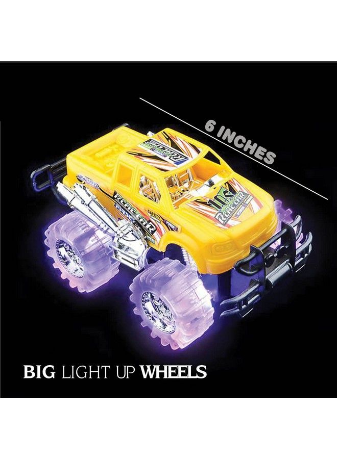Light Up Monster Truck Set For Boys And Girls Set Includes 2 6 Inch Monster Trucks With Beautiful Flashing Led Tires Push N Go Toy Cars Fun Gift For Kids For Ages 3+