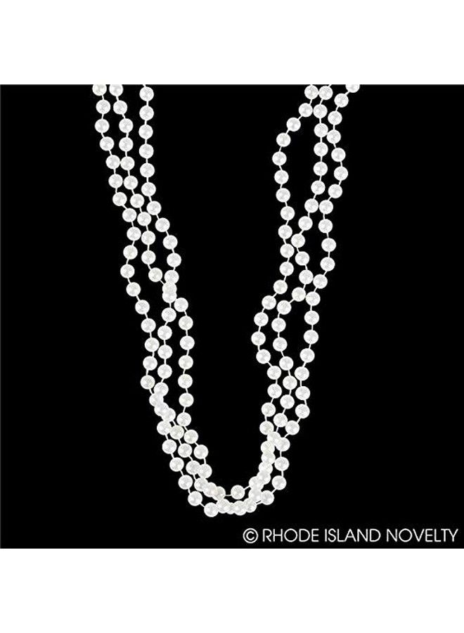 48 Inch 7Mm White Pearl Necklaces Pack Of 12