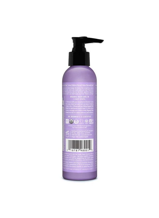Organic Hair Crème (Lavender Coconut 6 Ounce) Leavein Conditioner And Styling Cream Made With Organic Oils Hair Cream Supports Shine And Strength Nourishes Scalp Nongmo