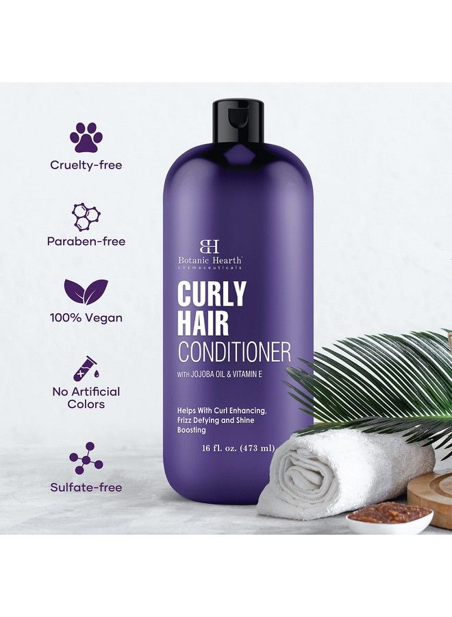 Curly Hair Conditioner ; For Curly Hair ; Detangle Define & Enhance Curls ; With Jojoba Oil & Vitamin E ; Sulphate Free ; For Men & Women ; 16 Fl Oz