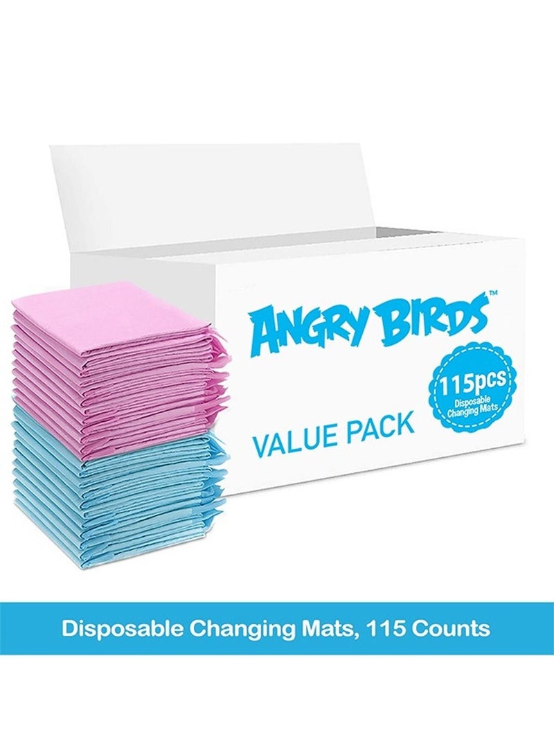 Disposable Changing Mats, 115 Counts, Soft Waterproof Mat, Portable Leak Proof Changing Mat, New Mom Leak-Proof Under pad, Mattress Table Protector Pad