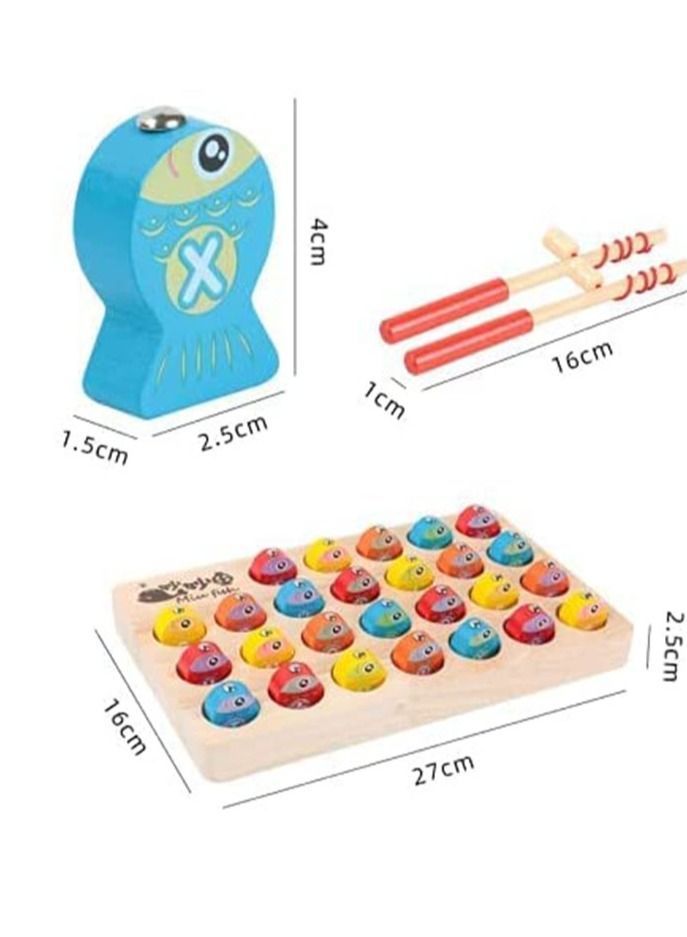 Wooden Magnetic Fishing Game Multicolour