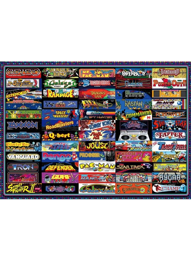 Arcadeageddon! Retro Arcade Game Collage Puzzle For Adults And Kids ; Difficult 1000 Piece Jigsaw Puzzle 80S Toys & Games ; Interactive Brain Teaser Fun Quarantine Gifts ; 28 X 20 Inches