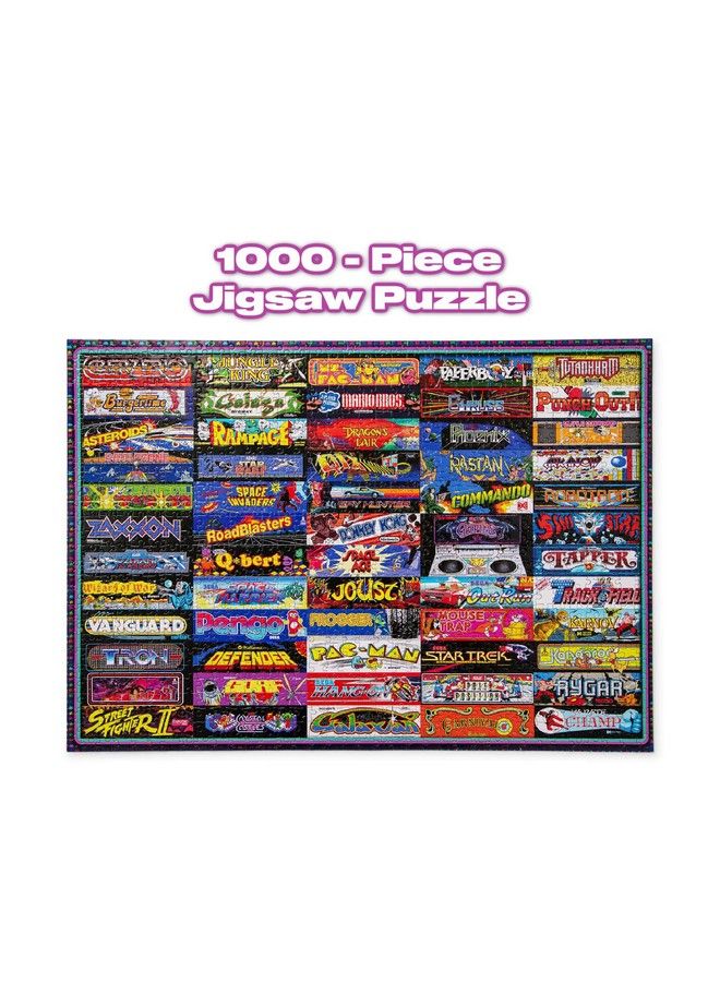 Arcadeageddon! Retro Arcade Game Collage Puzzle For Adults And Kids ; Difficult 1000 Piece Jigsaw Puzzle 80S Toys & Games ; Interactive Brain Teaser Fun Quarantine Gifts ; 28 X 20 Inches