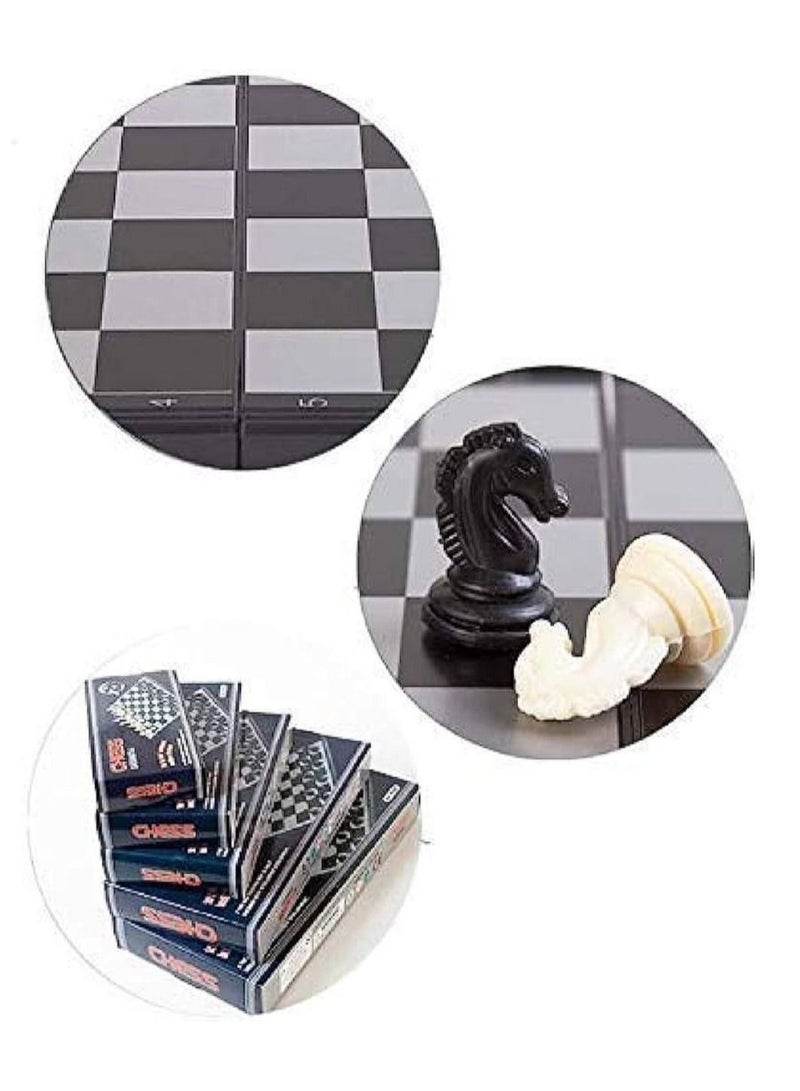 Chess Set Games Travel Adults Kids Board Chess Plastic Portable Chess Set Folding Magnetic Chessboard Board Game Portable Kid Toy Gift Chess Board,Large,Large Interesting life