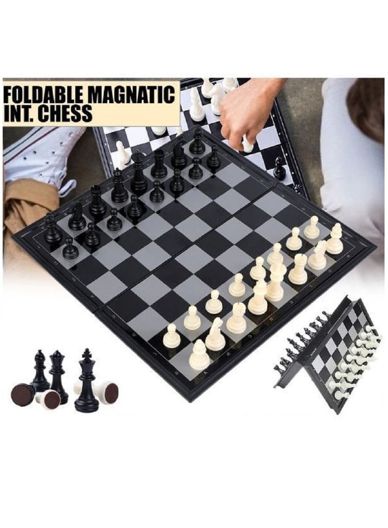 Chess Set Games Travel Adults Kids Board Chess Plastic Portable Chess Set Folding Magnetic Chessboard Board Game Portable Kid Toy Gift Chess Board,Large,Large Interesting life