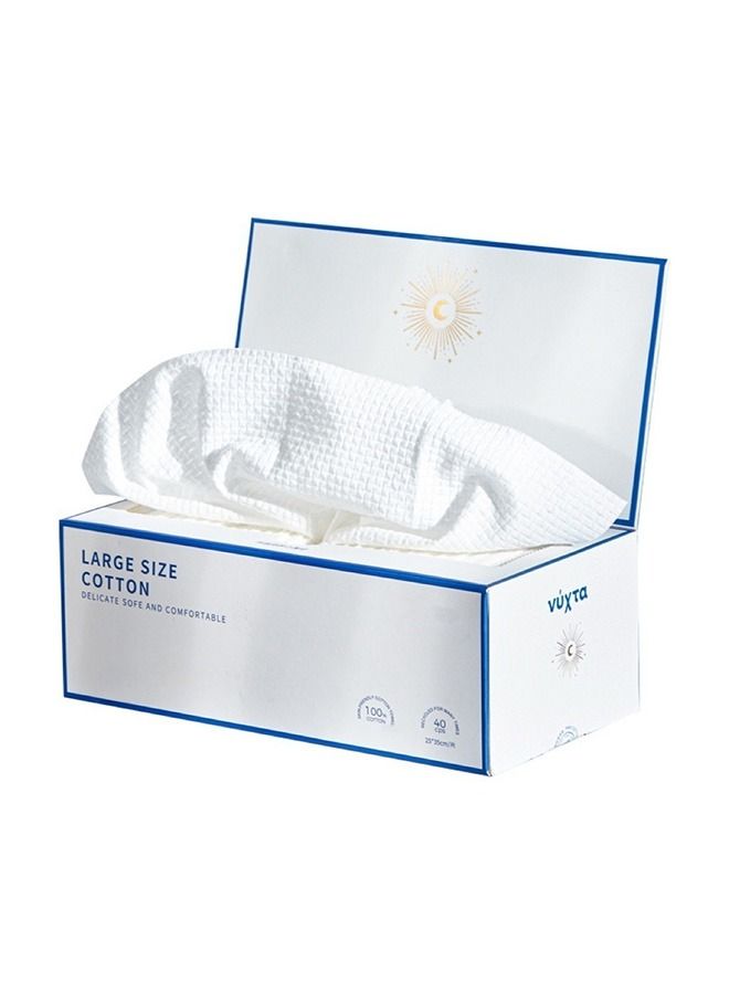 Disposable 100% Cotton Face Towel Ultra Soft 40 Ct 1 Pack