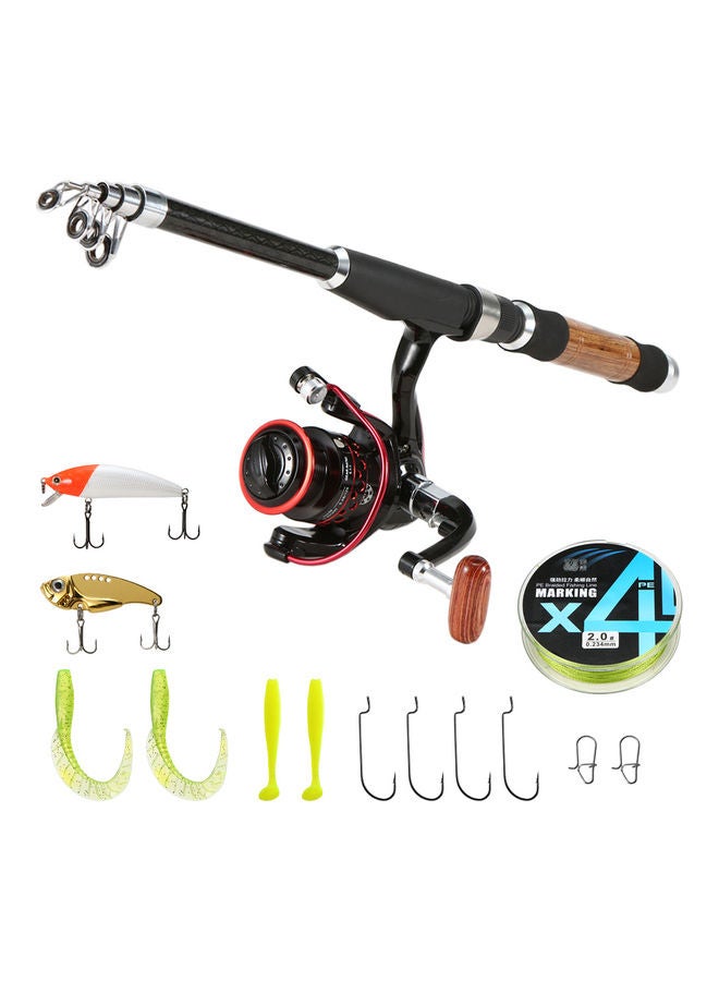 Portable Lure Rod Set Spinning Reel Fishing Rod Combos Full Kit 1.8m 50*11*15cm