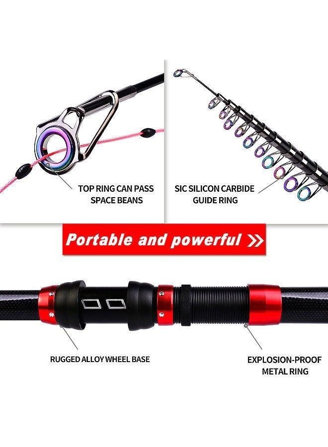3.6 Meters Portable Fishing Rod Ultralight Fishing Pole Ceremic Guide Ring Fishing Rod Telescopic Carbon Fiber Fishing Pole
