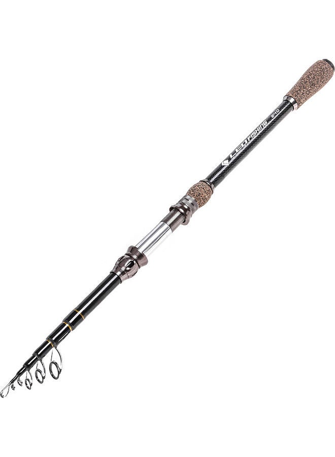2.4m Telescopic Carbon Fishing Rod Ultralight Travel Sea Fishing Rod Pole with Cork Handle 60*4*9cm