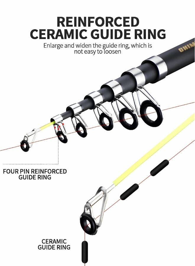 Lures Set Hard Sea Fishing Pole, Portable Telescopic Fishing Rod and Reel Combo Kit, with Tackle, Fishing Net, Fishing Gear, Fishing Lures, Complete Sea Pole
