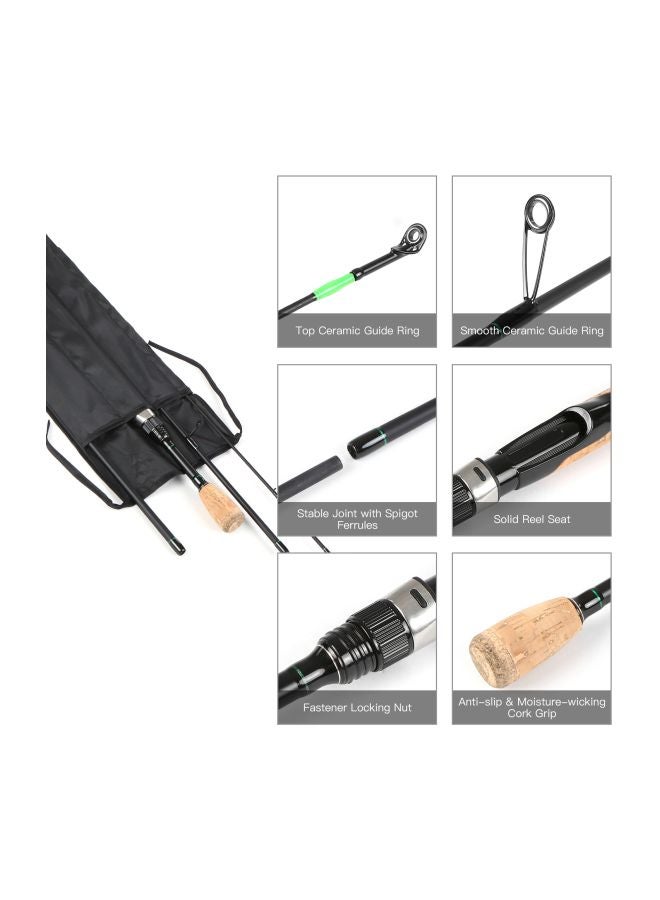 Portable Travel Spinning Fishing Rod With 4-Piece Fishing Pole