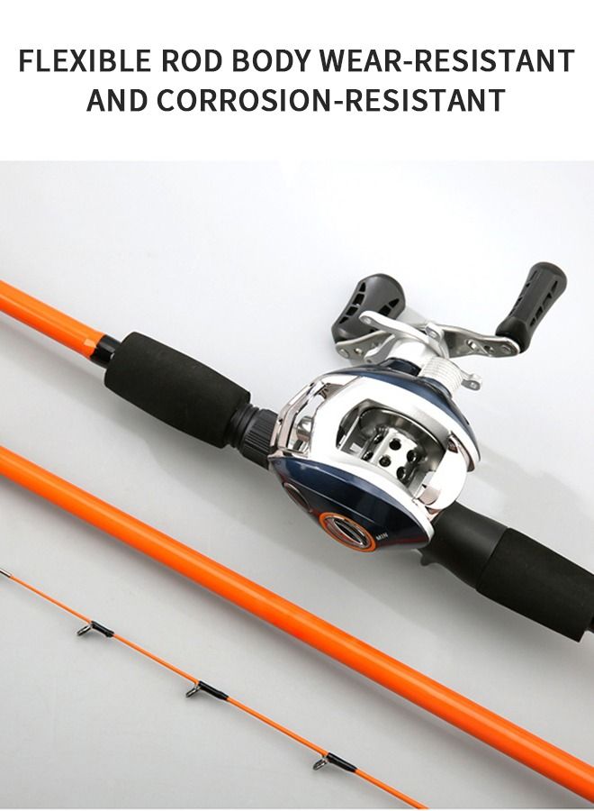 Fishing Rod Lightweight Ultra-Sensitive Spinning Straight with Comfort Grip Rod Handle Angling Pole Portable 2.4m