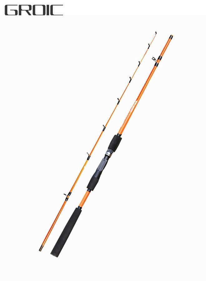 Fishing Rod Lightweight Ultra-Sensitive Spinning Straight with Comfort Grip Rod Handle Angling Pole Portable 2.4m