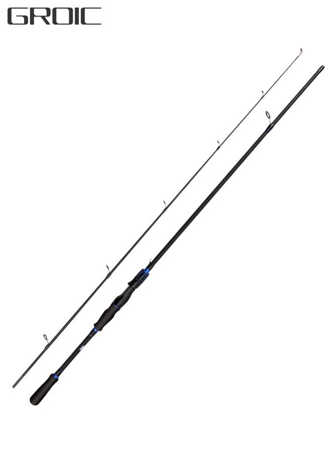 Traveller Baitcasting Fishing Rod Lightweight Carbon Spinning Straight Handle Angling Pole Portable 2.4m