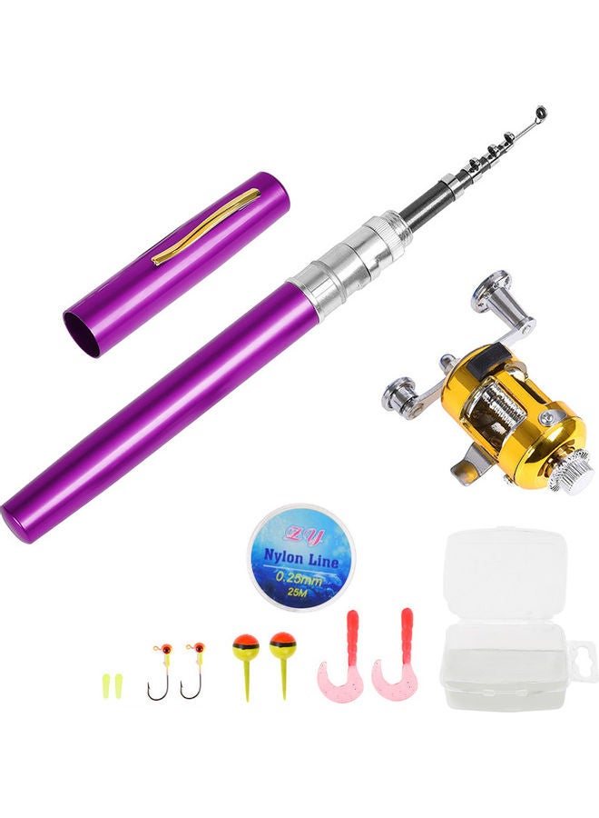 Telescopic Pocket Pen Fishing Rod and Reel Combo Set 26*4*10.5cm