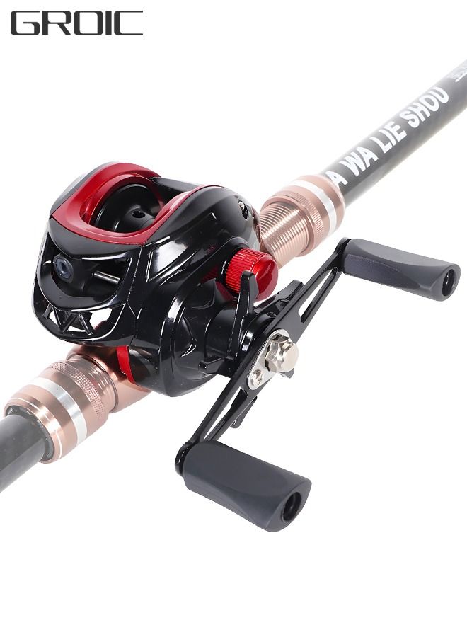 Baitcasting Reels, New Compact Design Baitcaster Fishing Reel, 17.64LB Carbon Fiber Drag, Full Metal Spinning Wheel Cross-Fire 8 Magnet Braking System, Fishing Wheel Available in  7.2:1