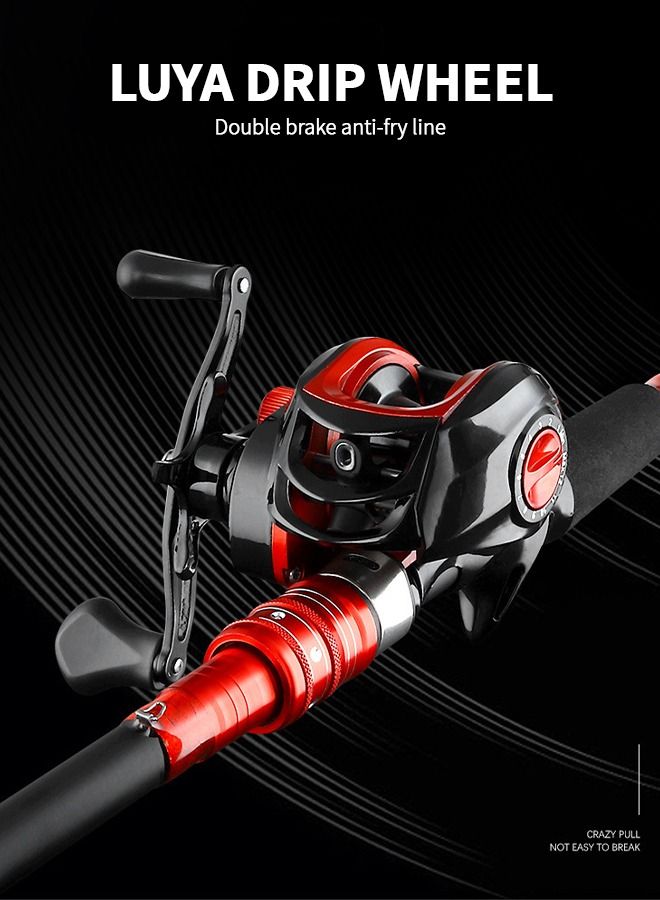 Baitcasting Reels, New Compact Design Baitcaster Fishing Reel, 17.64LB Carbon Fiber Drag, Full Metal Spinning Wheel Cross-Fire 8 Magnet Braking System, Fishing Wheel Available in  7.2:1