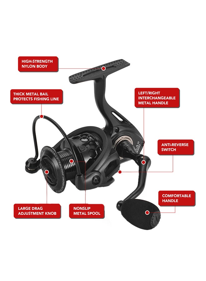 13+1 Ball 1000-6000 Series Bearings Spinning Fishing Reel 12.5 x 14.5cm