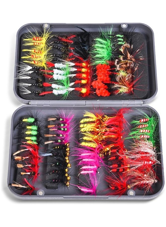 100-Piece Fishing Flies Lures Bait Kit With Hooks And Box