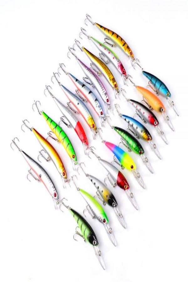 20 Mixed Colors Fishing Lures Spoon Bait