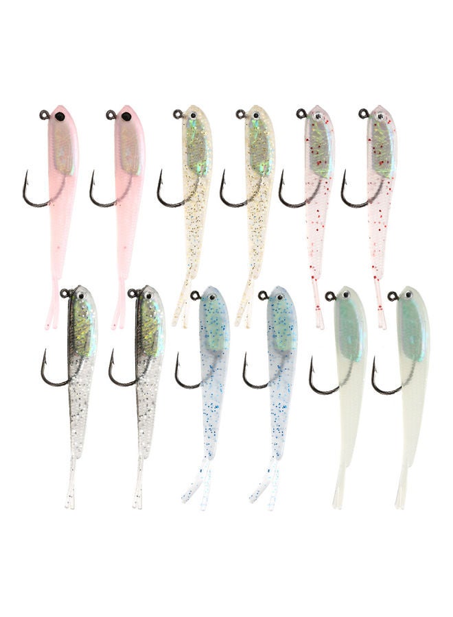 12-Piece Fishing Lures Set With Jig Head Hook 10.5cm