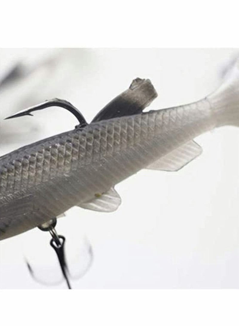 Fishing Lure Set, 5Pcs 8cm Soft Bait Head Sea Fish Lures Fishing Tackle Sharp Treble Hook T Tail Artificial Bait