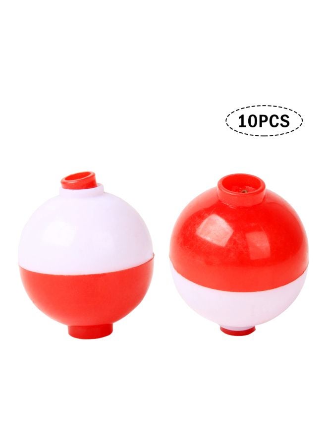 10-Piece Plastic Push Button Fishing Float Set 20x14x4cm