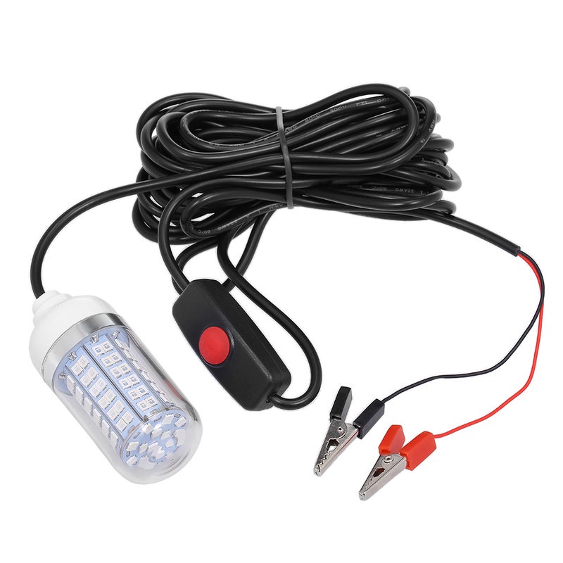 12V 15W Underwater Fishing Attract LED Light Lamp With 30ft Power Cord 11.5cm