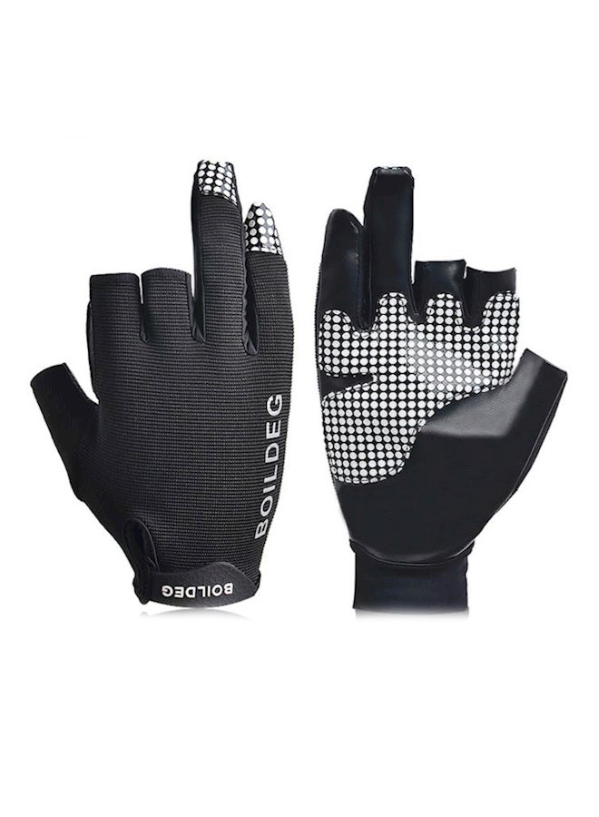 Non-Slip Hand Guard With Reflective Fishing Gloves L