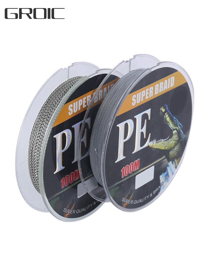 100M PE Fishing Line Braided String 8 Strands Super Strong Abrasion  Resistant Cast Longer Thinner Tensile Smooth for Saltwater Fresh Water