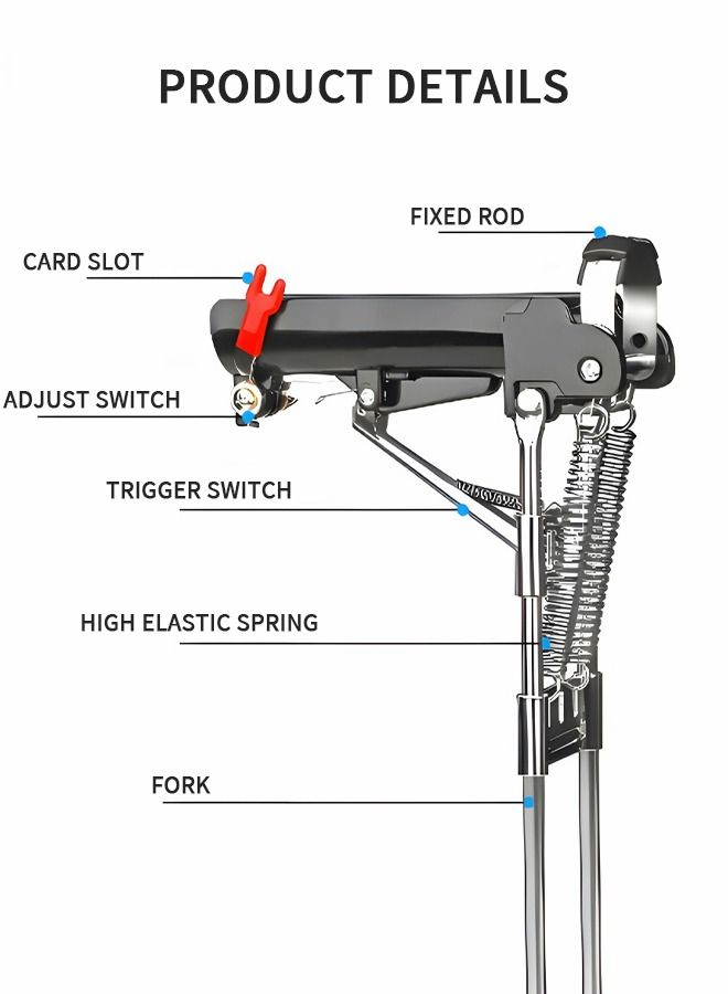 Automatic Spring Fishing Rod Holder, Smart Fishing Catcher Ground Fishing Pole Holder, Stainless Steel Folding Adjustable Sensitivity Fishing Bracket, Auto Fishing Rod Rack