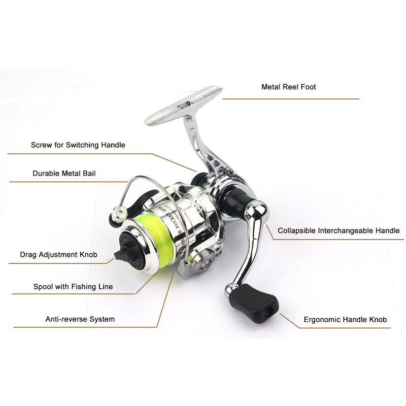 Full Metal Left/Right Hand  Mini Spinning Fishing Wheel Coil Reel 9cm