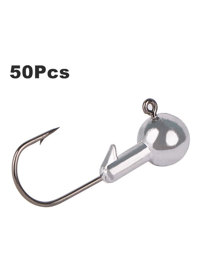 50Pcs Fishhooks Lead Fishing Hooks Round Jig Hook 1/2/3/3.5/4/5/7/10/14g For Soft Lure Fishing Accessories 13*4*8cm