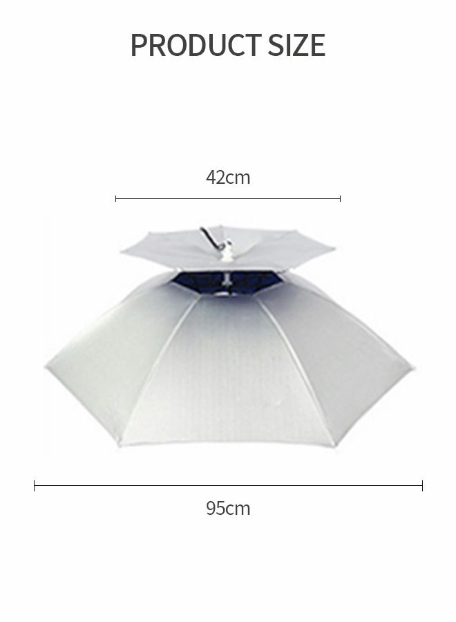 Umbrella Cap Fishing Umbrella Hat Folding Sun Rain Cap Adjustable Multifunction Outdoor Headwear