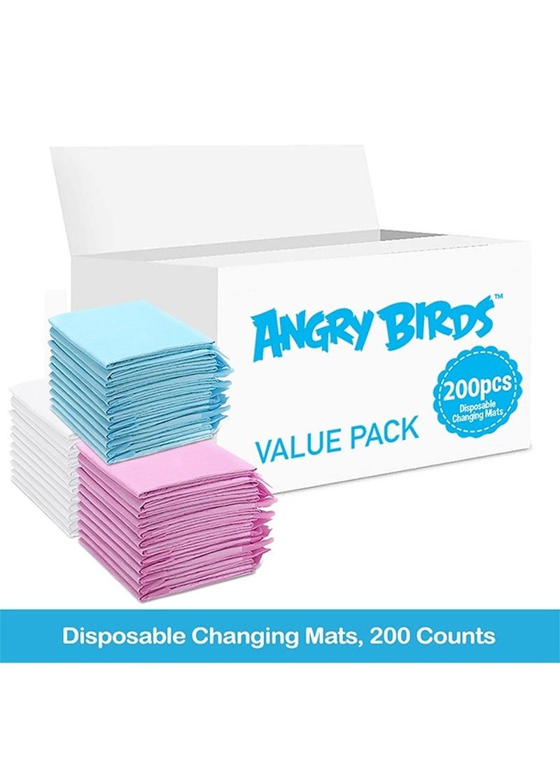 Disposable Changing Mats, 200 Counts, Soft Waterproof Mat, Portable Leak Proof Changing Mat, New Mom Leak-Proof Under pad, Mattress Table Protector Pad