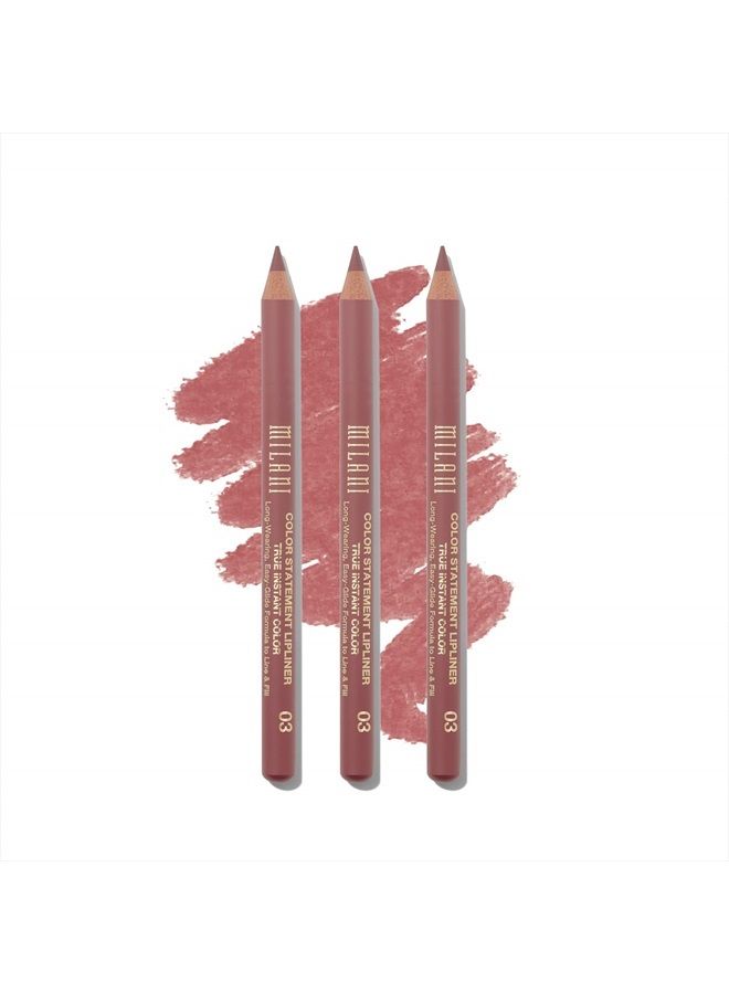 Color Statement Lipliner - Nude (0.04 Ounce) - 3 Pack of Cruelty Free Lip Liners to Define, Shape and Fill Lips