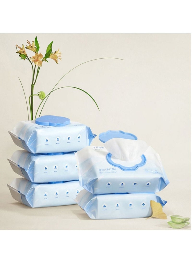 Baby Wet Wipes 5x80 (400 Wipes) Thick Gentle and Hypoallergenic for Mouth and Hands Soothing Clean