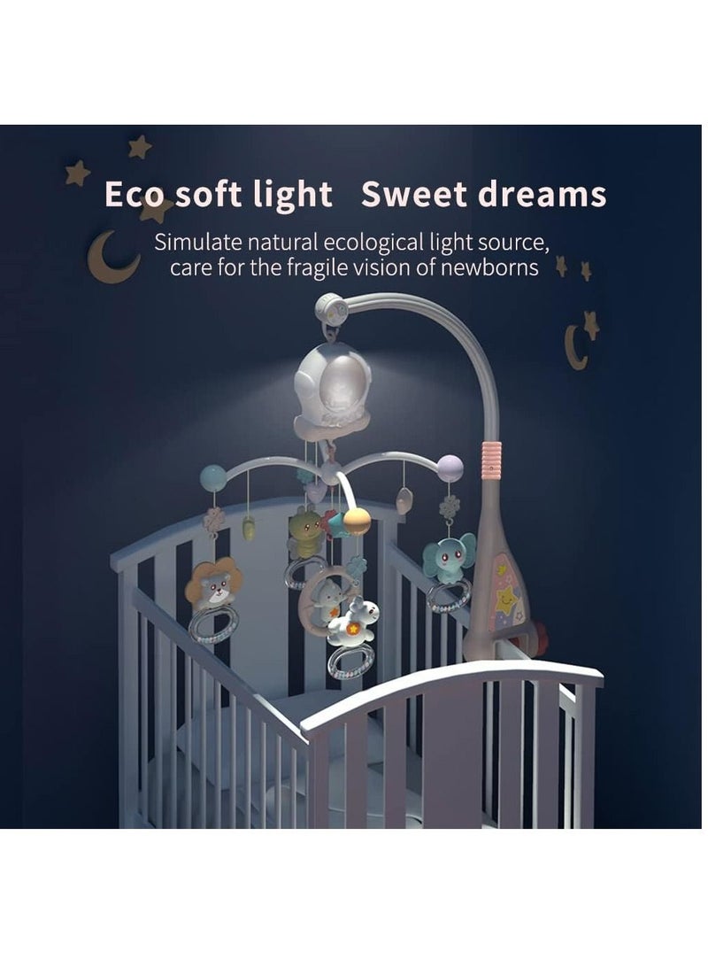 Baby Musical Crib Mobile With Night Lights And Rotation Rattles Comfort Toys For Newborn Infant Boys Girls Toddles (Red)