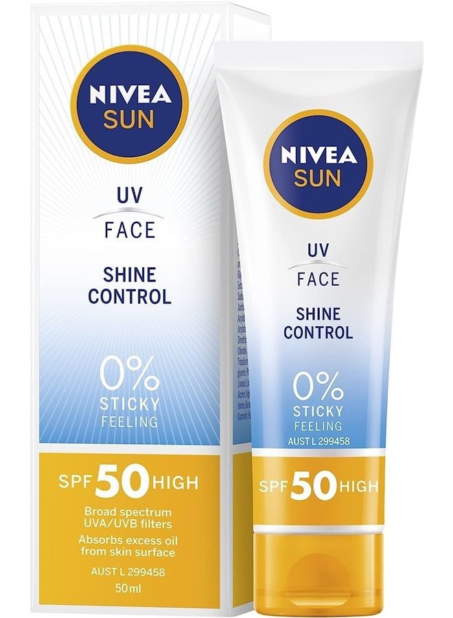 Nivea Sun UV Sunscreen Face Shine Control Cream for Mat Look SPF50, 50ml