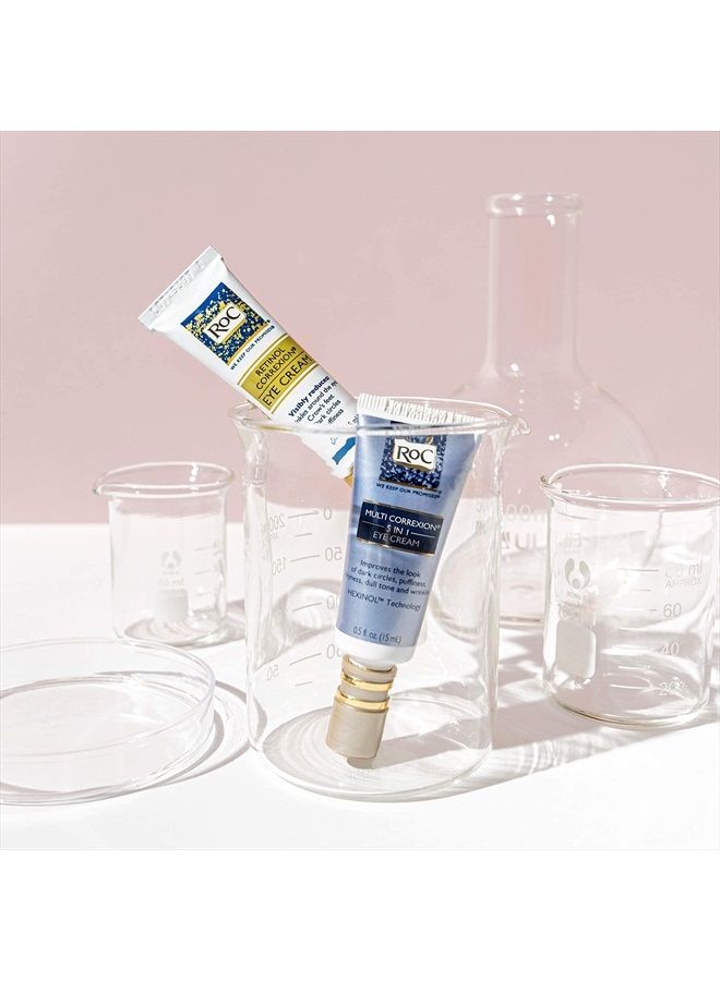 Multi Correxion 5 in 1 Anti-Aging Eye Cream for Puffiness, Under Eye Bags & Dark Circles, Skin Care Treatment with Shea Butter, 0.5 Fl Oz (Packaging May Vary)