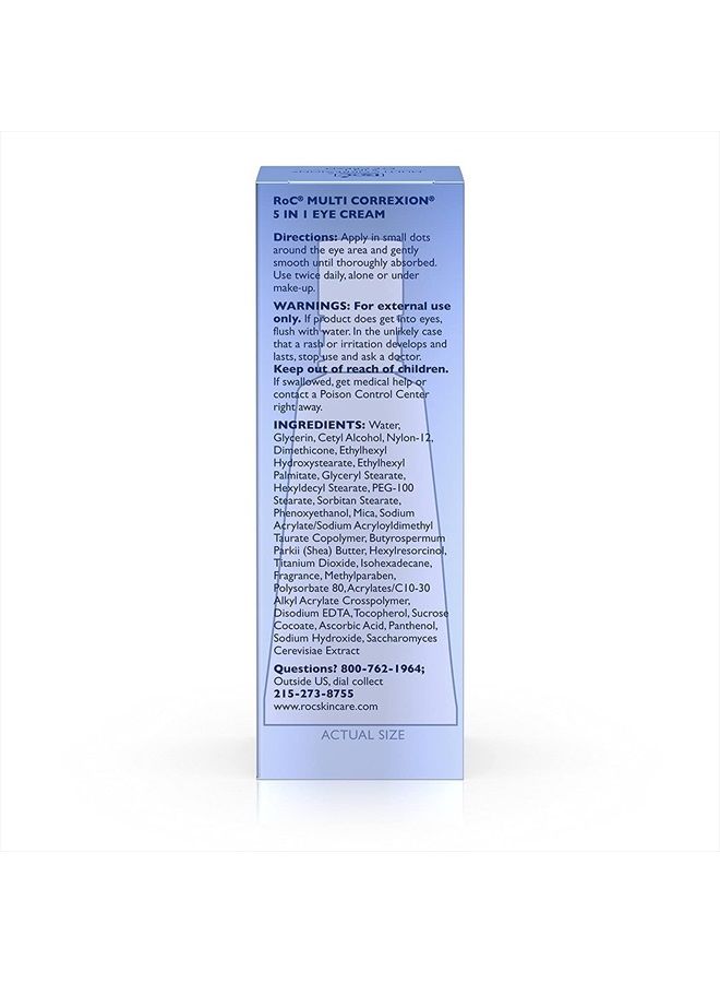 Multi Correxion 5 in 1 Anti-Aging Eye Cream for Puffiness, Under Eye Bags & Dark Circles, Skin Care Treatment with Shea Butter, 0.5 Fl Oz (Packaging May Vary)
